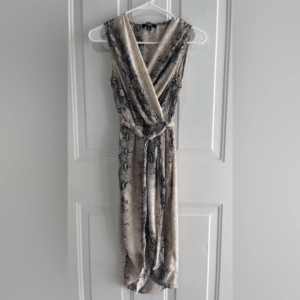 Snake Skin Print Asymmetrical Dress